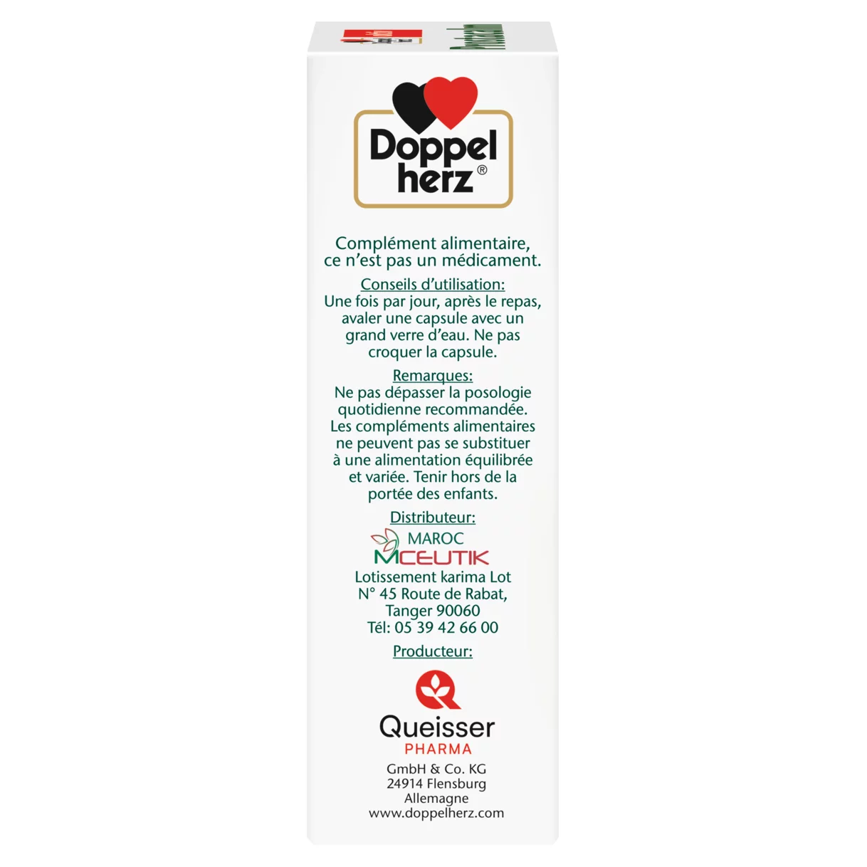 Illustration of the product packaging Doppelherz aktiv Prostacalm side view left